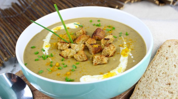 Crema de lentejas y zanahorias con curry y comino