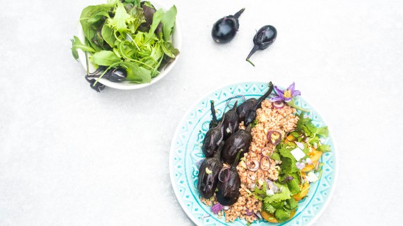 Ensalada libanesa de bulgur y berenjenas Ensalada libanesa de bulgur y berenjenas