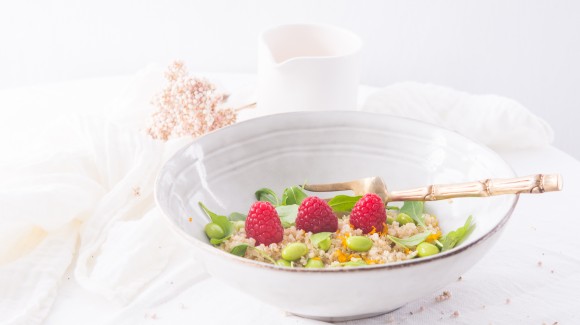 Ensalada de quinoa y edamame para navidad Ensalada de quinoa y edamame para navidad
