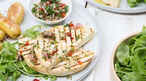 Grilled celeriac steak with Argentinian chimichurri