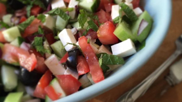 A classic Greek salad