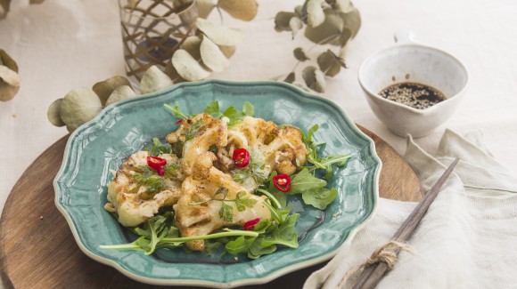 Coliflor en tempura arrabiata 