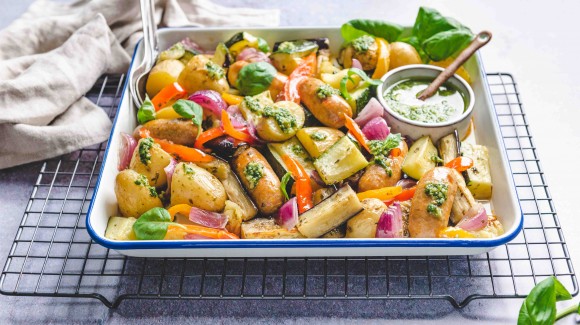 Sencilla bandeja horno con verduras