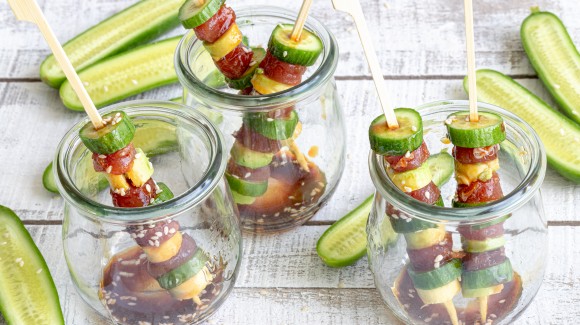 Cucumber tuna kabobs Cucumber tuna kabobs