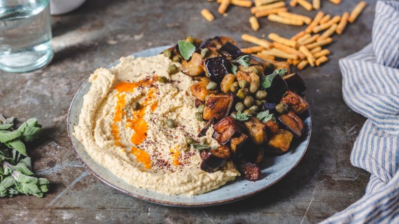 Houmous et aubergines