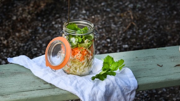  Ensalada para llevar con zanahorias y col