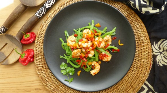 Garnelensalat mit grünen Bohnen