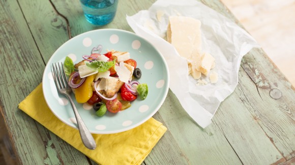 Panzanella with grilled pepper Panzanella with grilled pepper