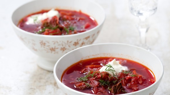 Red beetroot soup (Ukrainian borscht)
