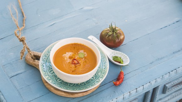 Sopa fría de tomate thai Sopa fría de tomate thai