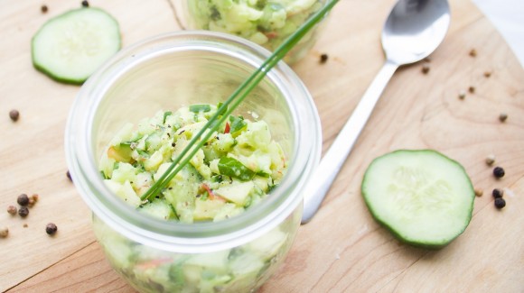 Refreshing and spicy cucumber salad