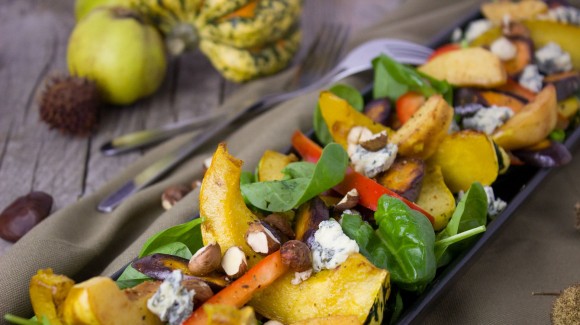 Baby Spinach Roasted Pumpkin Feta Mixed Nut And Seed Salad