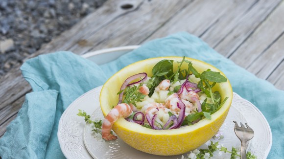 Tartar Sanluqueño de Melón y langostinos