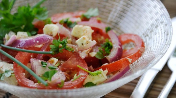 Ensalada de tomate de Oriente Medio