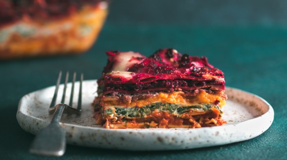 Vegetable packed rainbow lasagne Vegetable packed rainbow lasagne