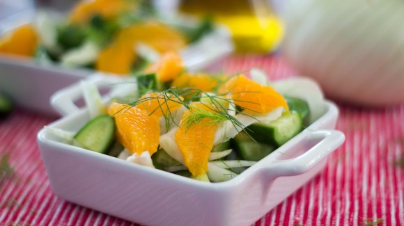 Fenchelsalat mit Orange und Gurke