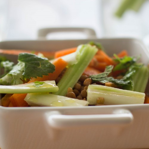 Carrot And Celery Lentil Salad With Mint And Coriander Love My Salad
