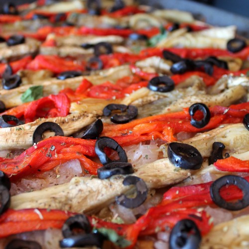 Coca Recapte Spanish Flatbread With Smokey Grilled Vegetables Love My Salad